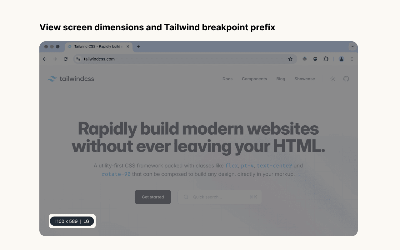 Tailwind breakpoint display